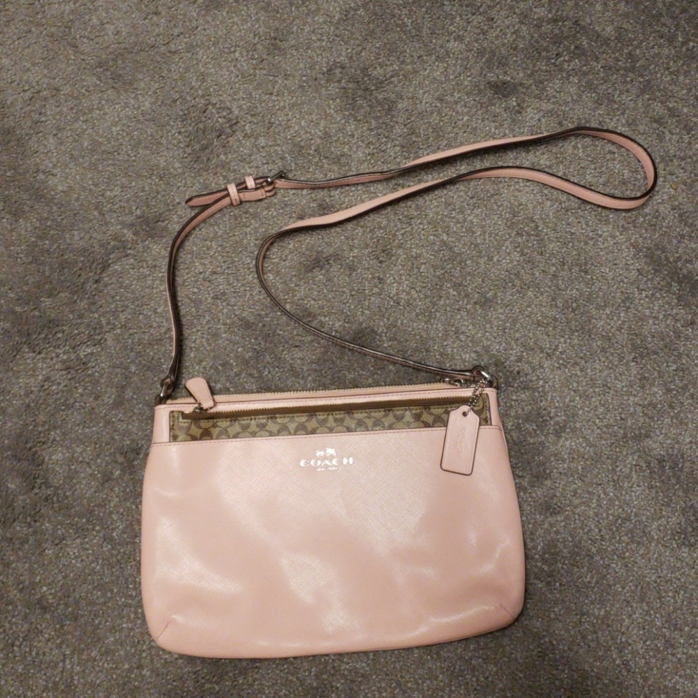Coach Light pink leather crossbody bag